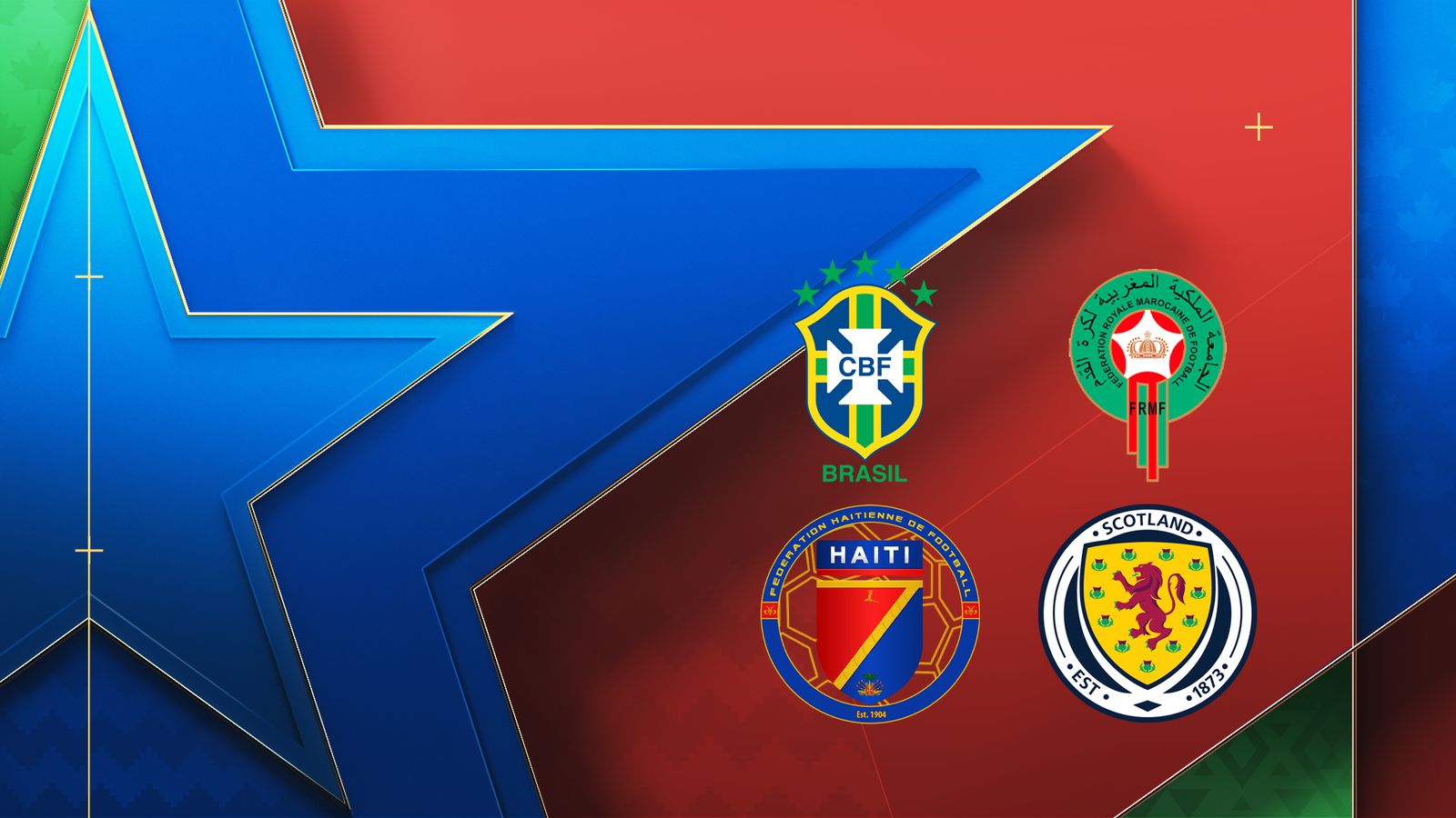 World Cup Group C includes Scotland, Brazil, Morocco and Haiti; matches will take place in the USA in Foxborough, Miami,